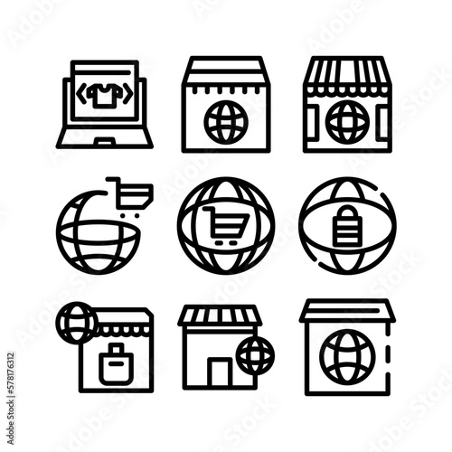 global market icon or logo isolated sign symbol vector illustration - high quality black style vector icons
