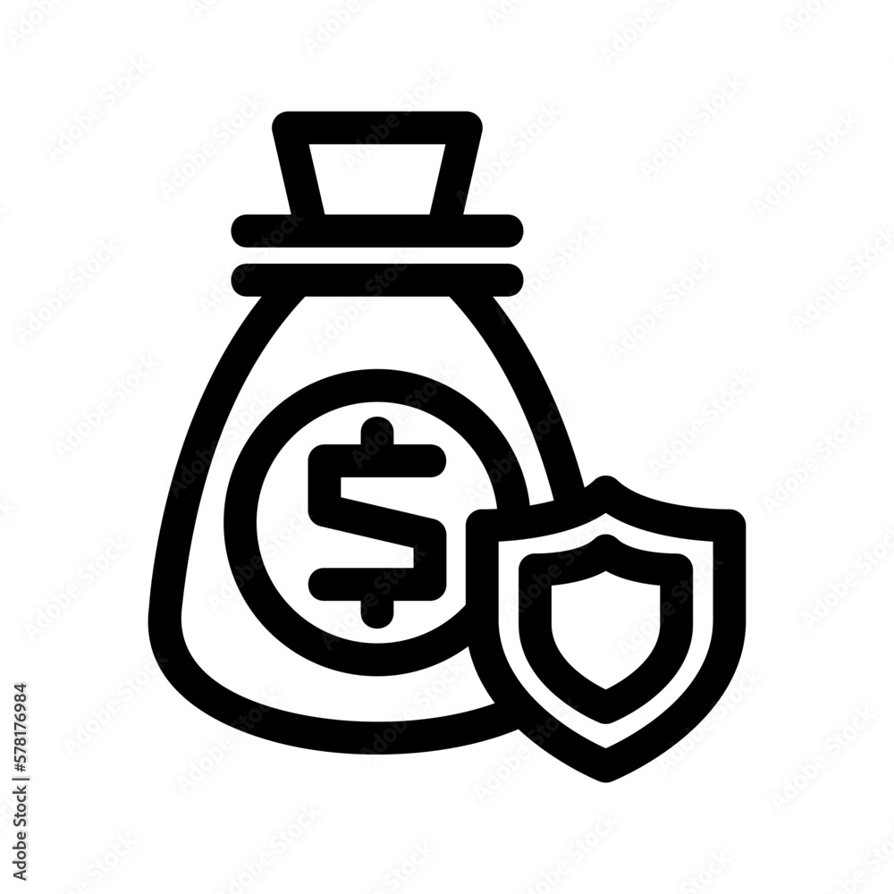 money protection icon or logo isolated sign symbol vector illustration - high-quality black style vector icons
