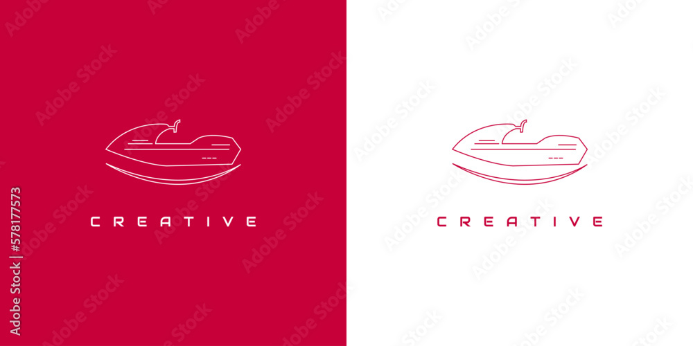 Jet Ski Creative Logo Design With Simple Concept Jet Ski Creative Logo Design With Simple Concept