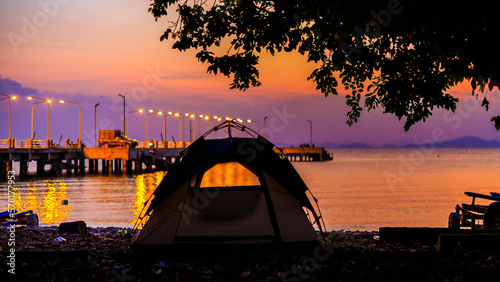 camping on the beach