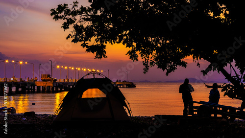 camping on the beach
