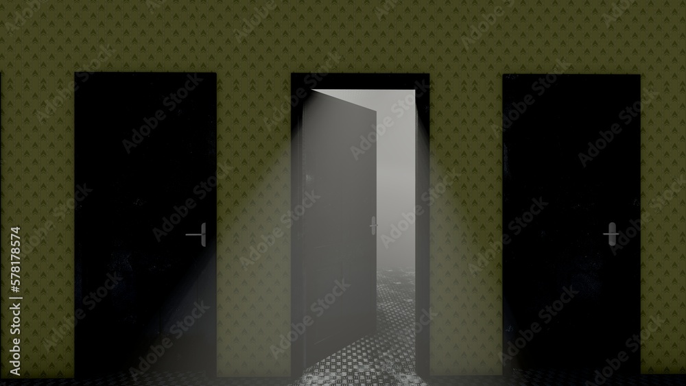 empty backroom with door liminal space empty backroom with door liminal space