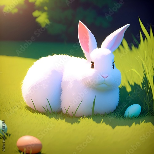 Easter bunny. Created with generative AI 