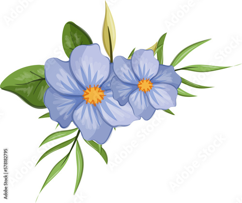 blue floral bouquet with watercolor © niloka studio