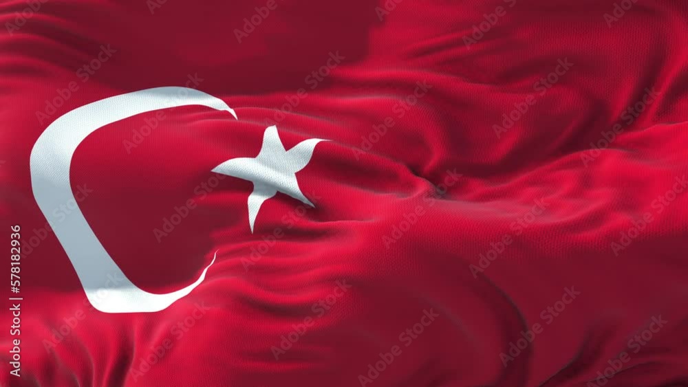 Turkey waving flag. National 3d Turkish flag waving. Turkish flag 4k resolution Background. Turkey flag Closeup