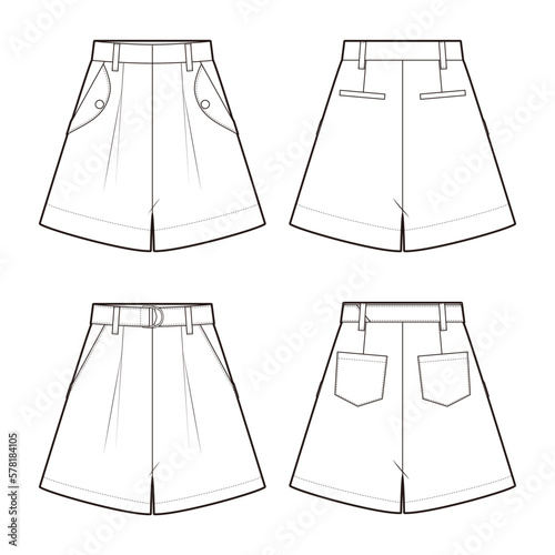 Women's Shorts fashion vector sketch / Illustrator CC