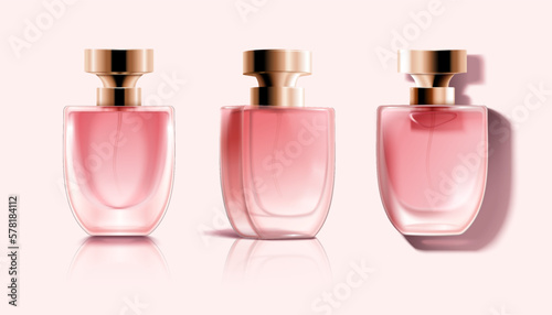 Pink perfume spray bottle mockups