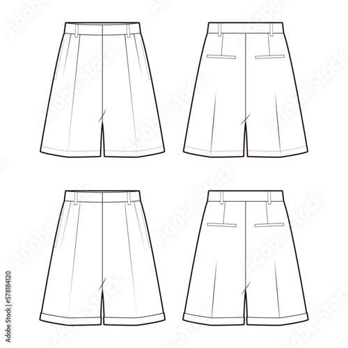 Women's Bermuda Shorts fashion vector sketch / Illustrator CC
