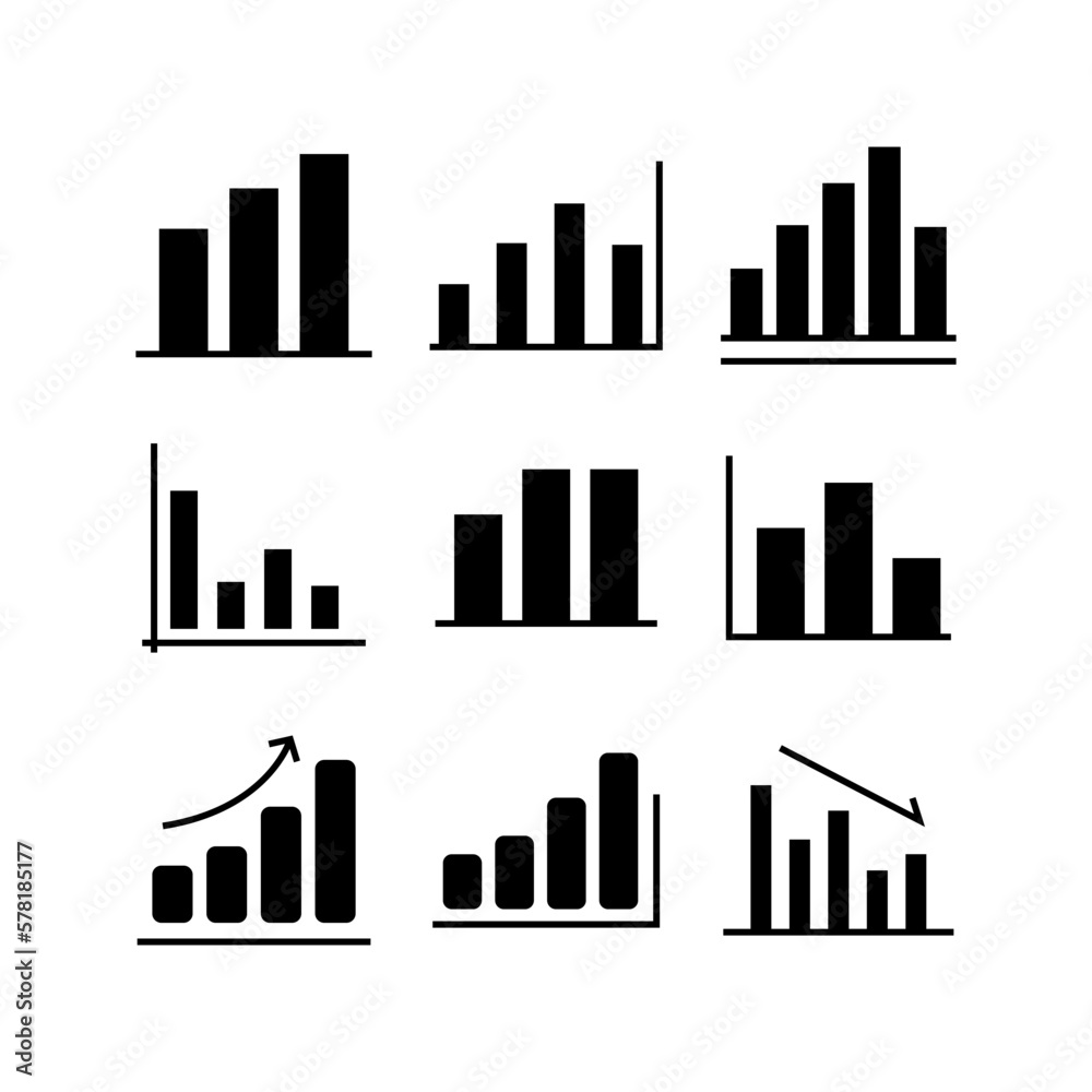 bar chart icon or logo isolated sign symbol vector illustration - high quality black style vector icons
