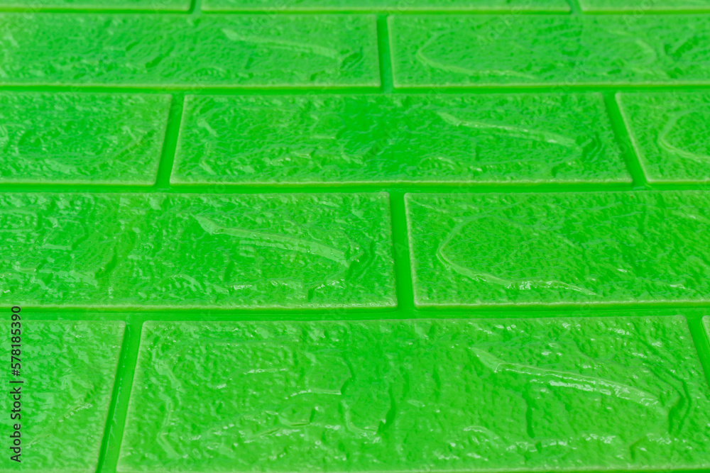 Green brick wall texture background