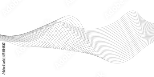 Abstract wavy grey stream element for design on transparent background isolated. Wavy white and grey lines background.
