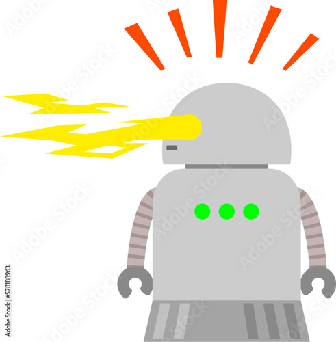 目から光線を出すロボット