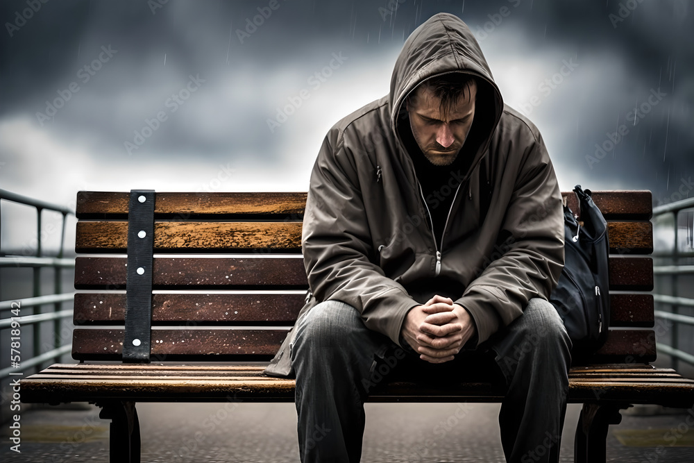 A Very Depressed Man Who Lost His Home Or His Job Or His Wife 