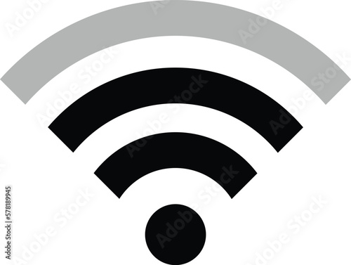 Wifi low signal icon design. Simple editable eps vector usable for web and print items.