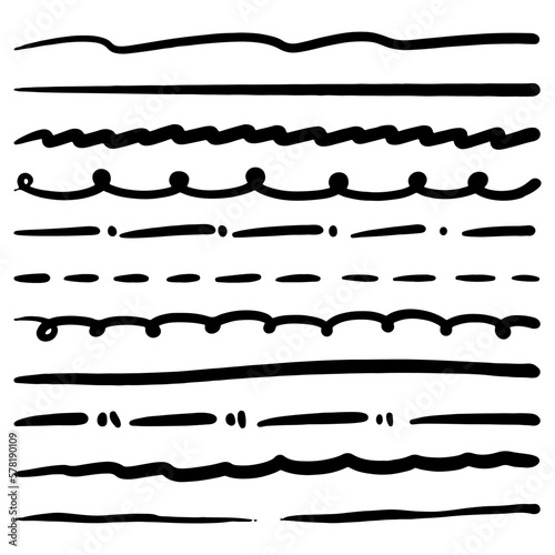 Doodle sketch style of pen brushes vector illustration for concept design.