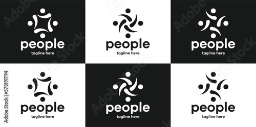 set people logo design icon vector illustration