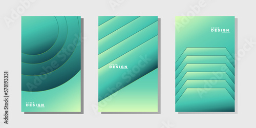 Vector illustration of bright color abstract pattern background with line gradient texture for minimal dynamic cover design. Green poster template