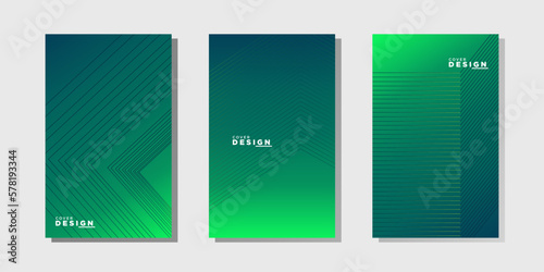 Vector illustration of bright color abstract pattern background with line gradient texture for minimal dynamic cover design. Green poster template