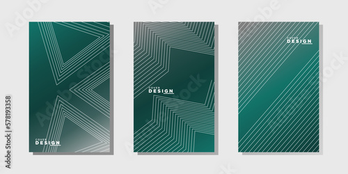 Vector illustration of bright color abstract pattern background with line gradient texture for minimal dynamic cover design. Green poster template