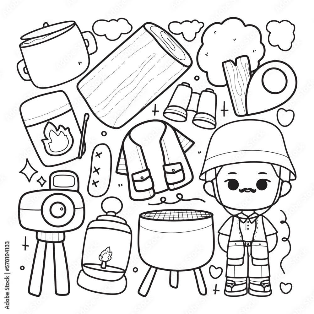 camping colouring page for kid camping colouring page for kid