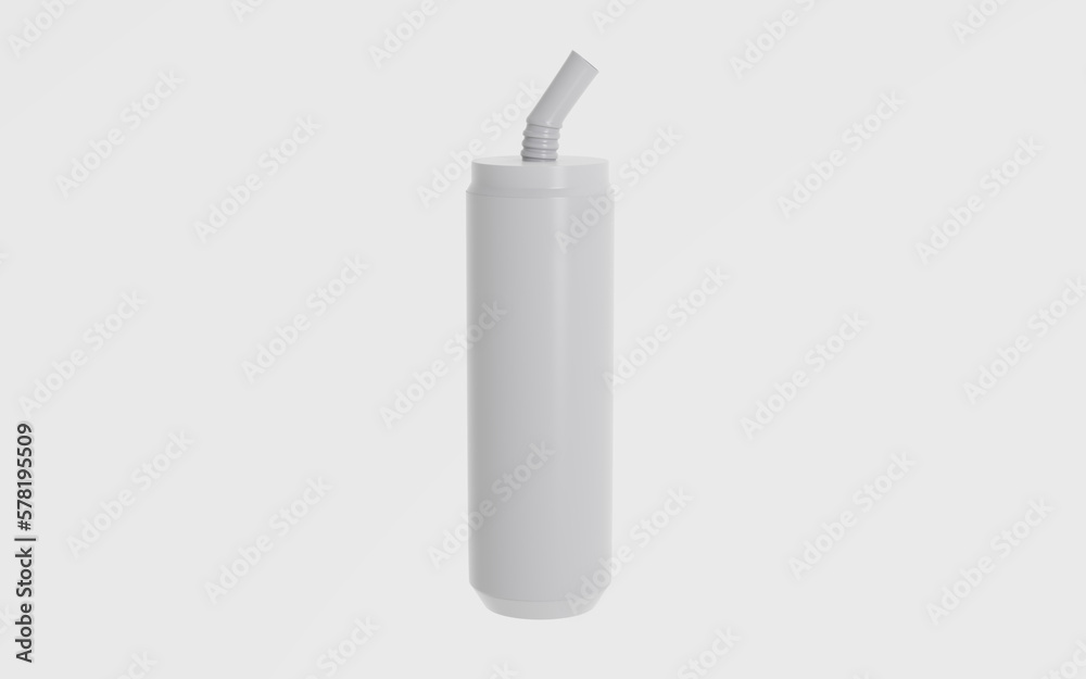 Glossy Plastic Cup with Straw Mockup Isolated On White Background. 3d illustration Glossy Plastic Cup with Straw Mockup Isolated On White Background. 3d illustration