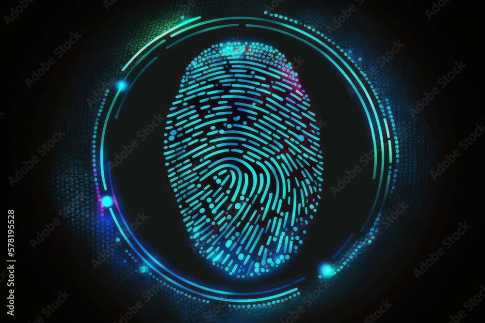 Biometrics identification and cyber security concept. Generative AI Biometrics identification and cyber security concept. Generative AI