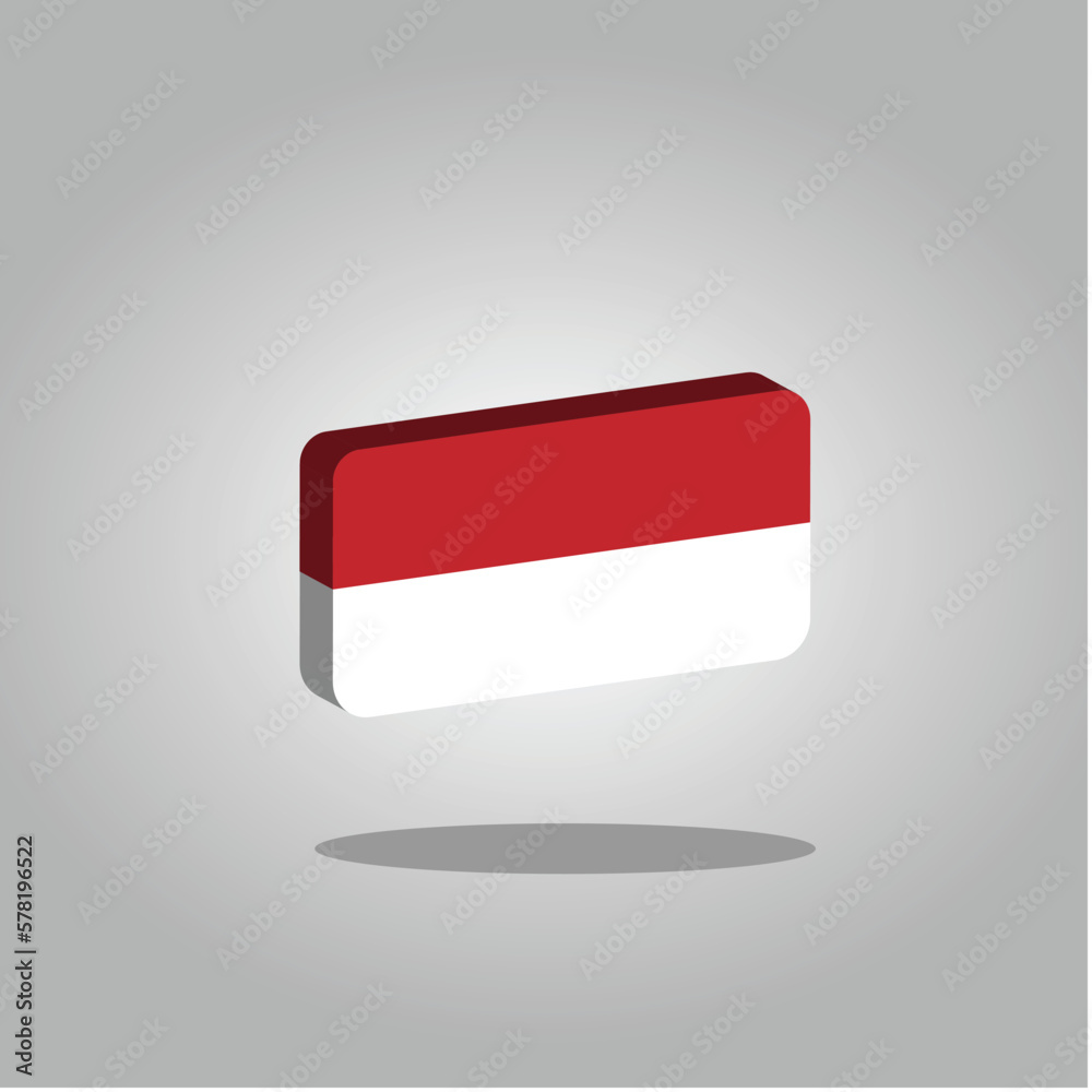 INDONESIA Flag Vector 3D Ilustrator Flat Design INDONESIA Flag Vector 3D Ilustrator Flat Design