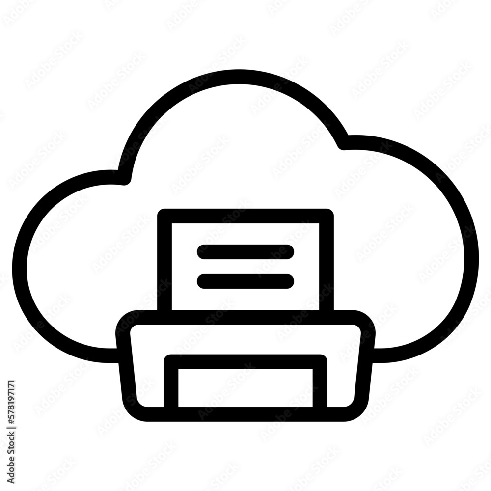  printer cloud computing icon