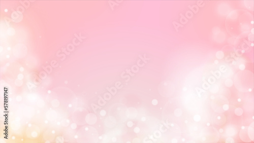 キラキラ輝くピンク色の丸ボケ背景イラスト