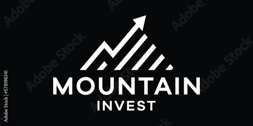 graphic mountain logo design financial arrow icon vector illustration