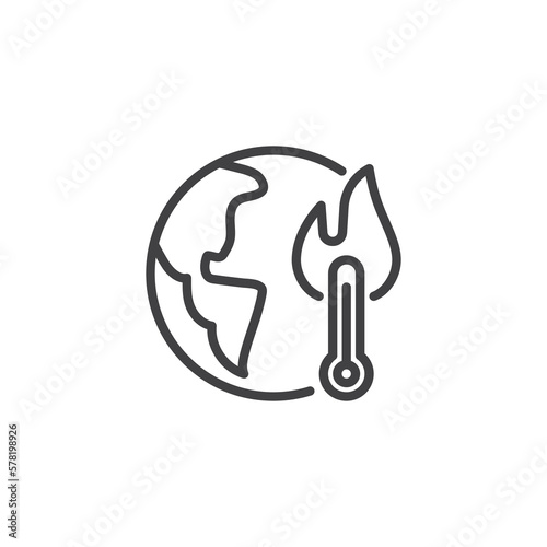 Global warming line icon
