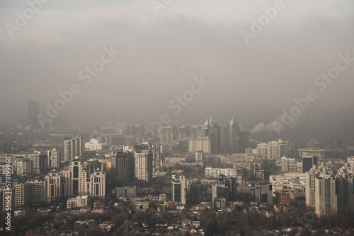 Canvas Print city skyline from above