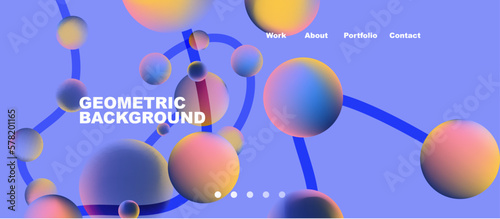Connected dots geometric landing page background. Vector Illustration For Wallpaper, Banner, Background, Card, Book Illustration, landing page