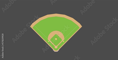 Illustration Baseball Fields with isolated white background