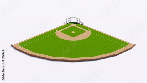 Photography Illustration Baseball Fields with isolated white background