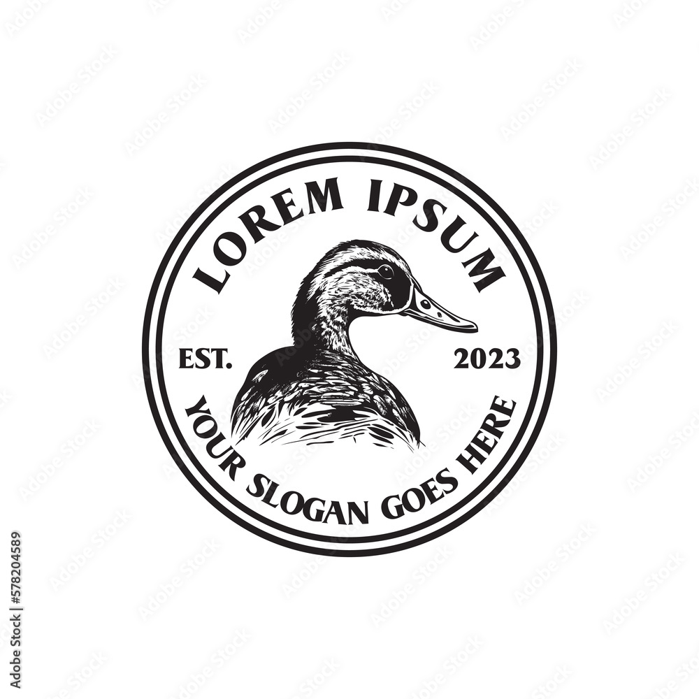Naklejka premium duck logo , animal logo vector