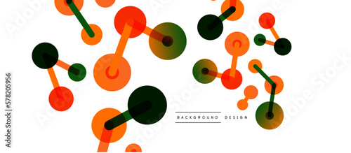 Abstract background. Round dots connected by lines. Trendy techno business template for wallpaper, banner, background or landing