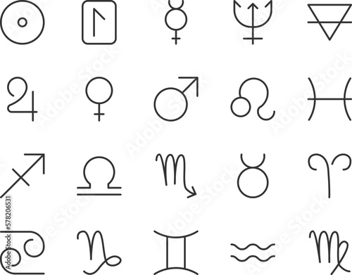 Premium pack of zodiac line icons