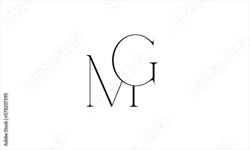 MG GM G M Initial Letter Vector Logo Design