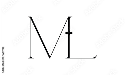 ML LM M L Initial Letter Vector Logo Design