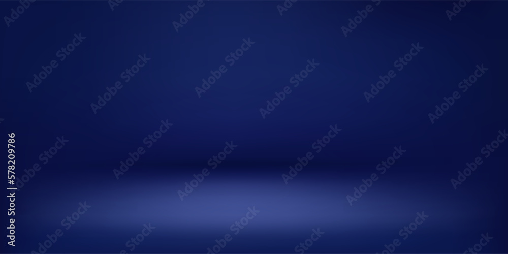 Obraz premium Abstract illuminated empty dark blue stage. Design template. 3d vector background