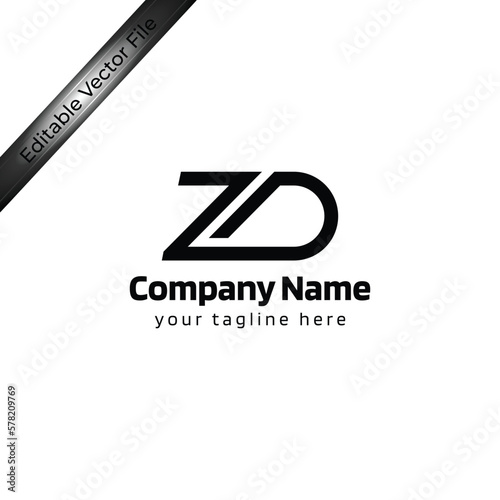 ZD Abstract vector logo design - zd monogram letter mark logotype
