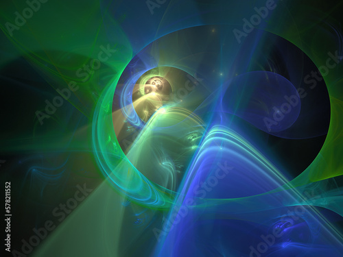 Computer generated 3D illustration, abstract fractal background for creative graphic design for postcards, wallpaper, banner with dark background
