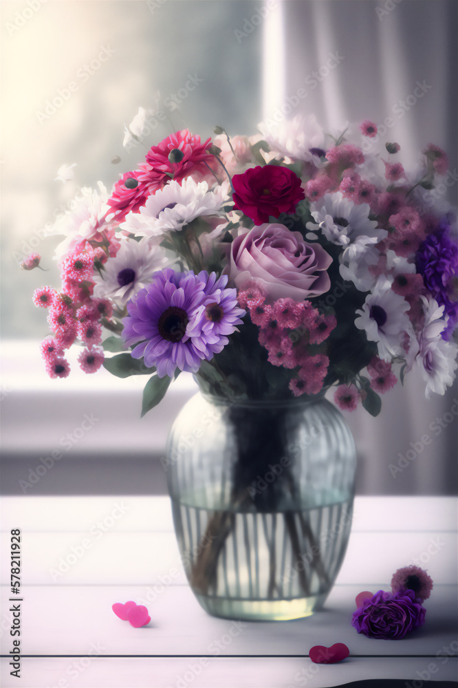 Floral Arrangement on Wooden Table Floral Arrangement on Wooden Table