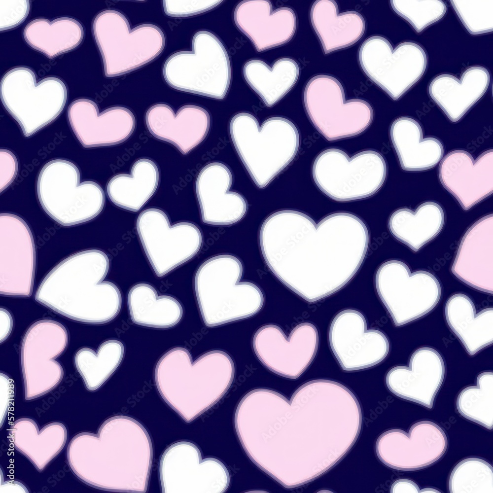 Seamless background with hearts, in pale colors, generative ai Seamless background with hearts, in pale colors, generative ai