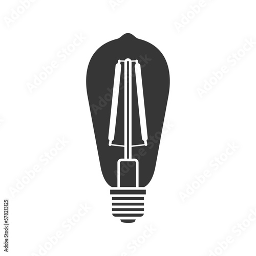 LED light lamp bulb vector filled silhouette icon