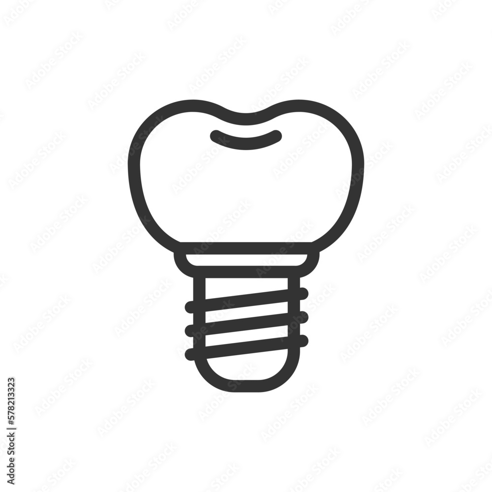 Implant remove tooth, cute vector icon illustration Implant remove tooth, cute vector icon illustration