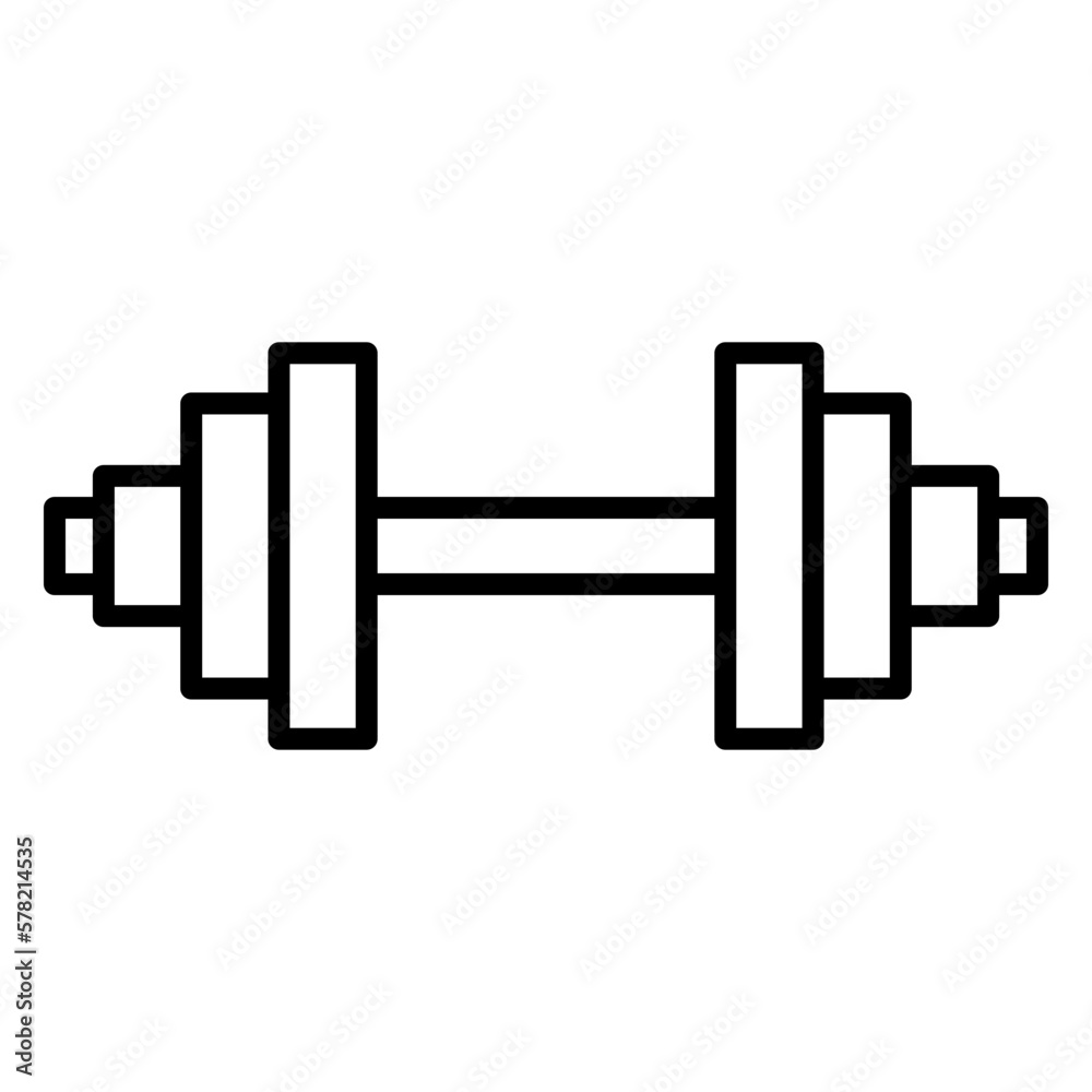Illustration of Dumbbel design Line Icon Illustration of Dumbbel design Line Icon