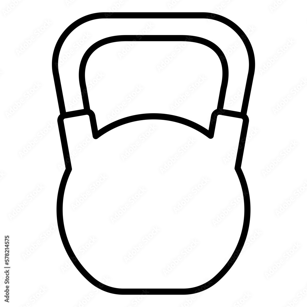 Illustration of Kettlebell Design Line Icon Illustration of Kettlebell Design Line Icon