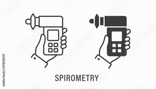 Spirometer icons. Vector illustration isolated on white background. photo
